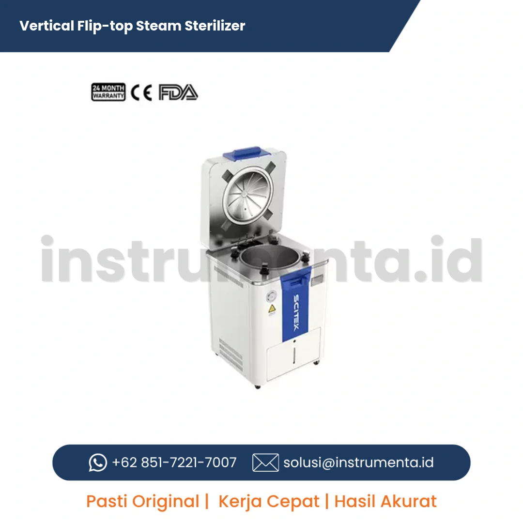 Official Supplier Vertical Flip-top Steam Sterilizer Scitek ST-VT Series Autoclave Vertikal Otomatis Pintu Flip-Top Cepat Dingin